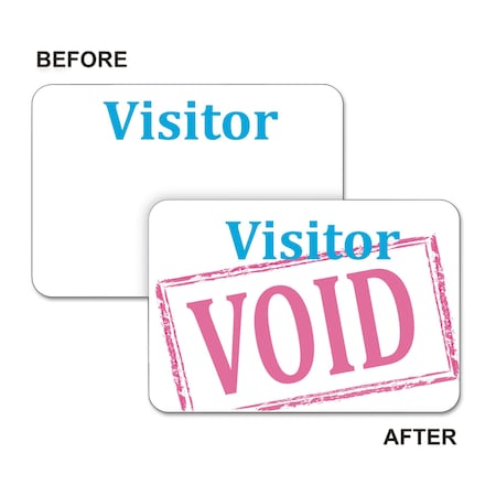 C-Line Products Time's Up! Self-Expiring Visitor Badges, One-Day Badge, 3 x 2, White, PK100 97005